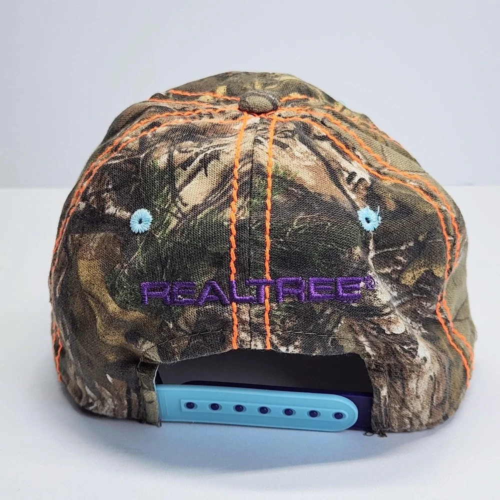 Realtree Hat Cap Snap Back Brown Camo Embroidered Logo Hunting Womens Adjustable